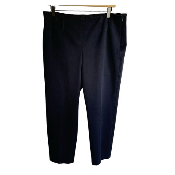 Talbots Womens Size 14 Petite Straight Leg Pants Black Stretch Classic Side Zip - Picture 1 of 6